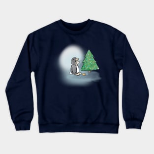 Christmas bunny in penguin suit Crewneck Sweatshirt